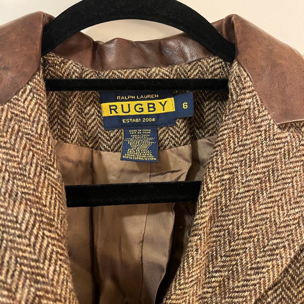 COPY - Ralph Lauren Rugby Wool riding jacket with leather lapels
